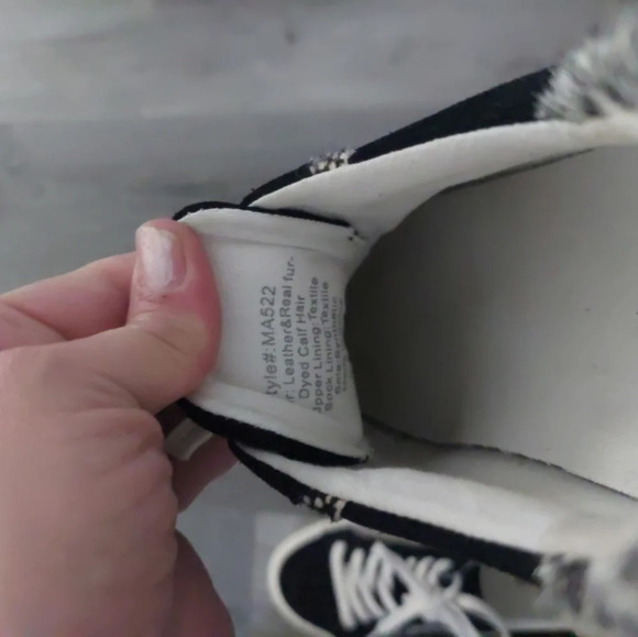 Madewell Sidewalk sneaker low top lace up  Black/ white spotted Calf hai… - Picture 7 of 10